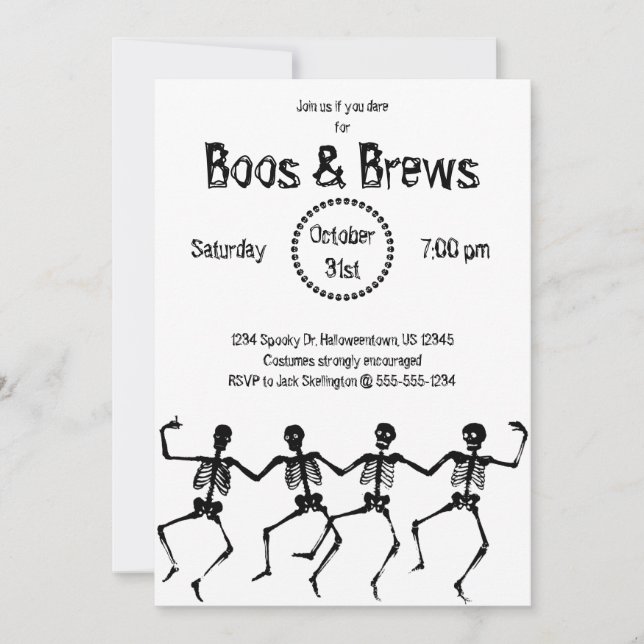 Einladung von Halloween-Partys - Boos und Brews (Vorderseite)