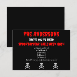 Einladung von Halloween Skull and Bones