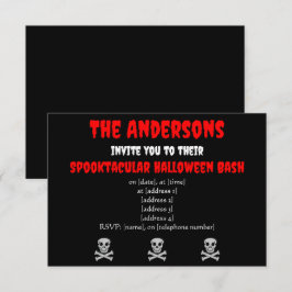 Einladung von Halloween Skull and Bones