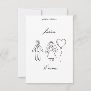Einladung von Hand gezeichnete Hochzeit