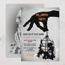 Einladung von Hand Skeleton Halloween-Party