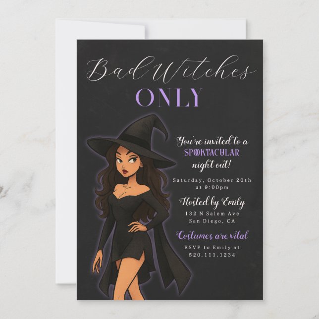 Einladung von Hexenmeister Halloween-Party (Vorderseite)