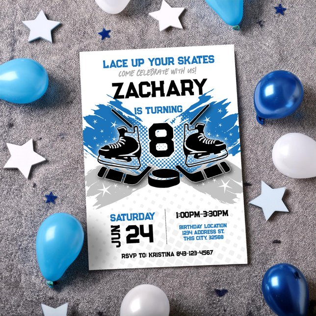 Einladung von Hockey Birthday | Skaten Invite (Von Creator hochgeladen)