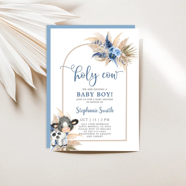 Einladung von "Holy Cow Baby Shower Boy" (Von Creator hochgeladen)