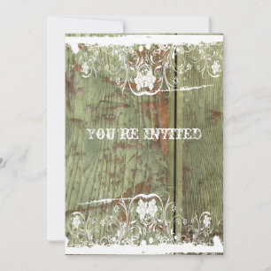 Einladung von Holz und Spitzen