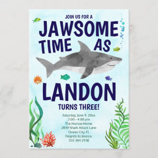 Einladung von Jawsome Shark zum Geburtstag - unter