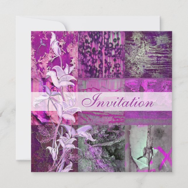 Einladung von Jeden Anlaß Lila Street Patch Floral (Vorderseite)