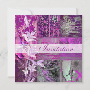 Einladung von Jeden Anlaß Lila Street Patch Floral