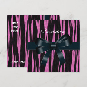 Einladung von Jeden Anlässen Black Pink Bow