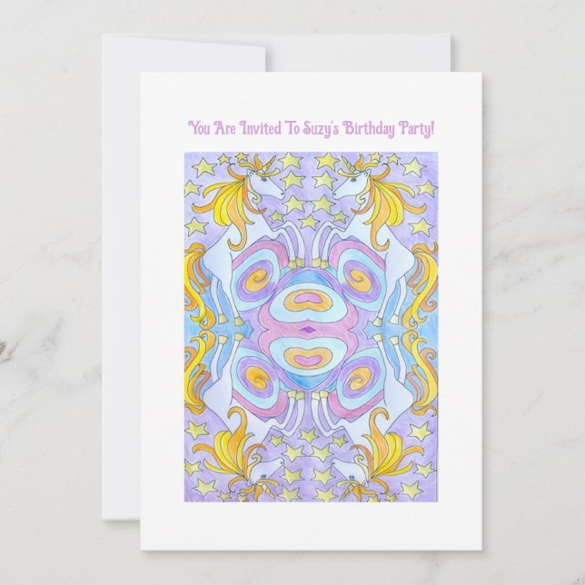 Einladung von Kids Unicorn (Vorderseite)