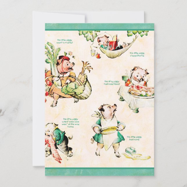 Einladung von kleinen Schweinen (Vorderseite)