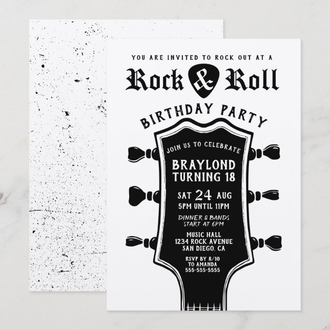 Einladung von Kraft Paper Rock'n'Roll Guitar (Vorne/Hinten)