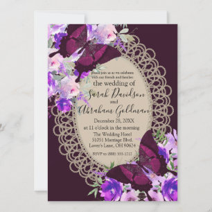 Einladung von Lace Butterfly Hochzeit
