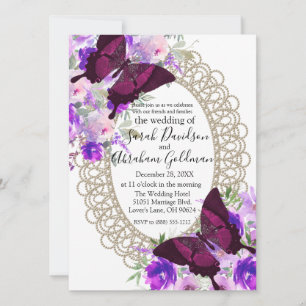 Einladung von Lace Butterfly Hochzeit