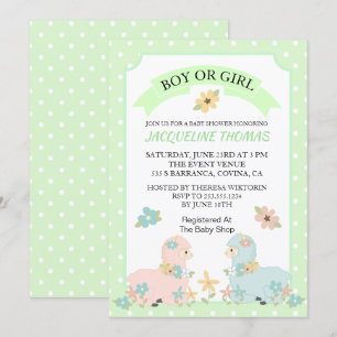 Einladung von Lama Baby Shower Gender Reveal