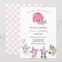 Einladung von Landtieren Mädchen zum Geburtstag