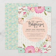 EINLADUNG VON LDS BAPTISM | Elegant Chic Floral Gi