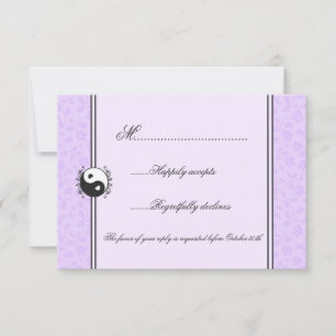 Einladung von lila Floral Yin und Yang Wedding RSV