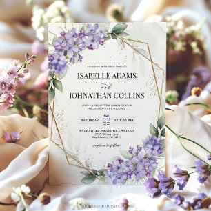 Einladung von Lilac Lila Floral Geometric Wedding
