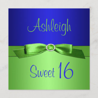 Einladung von Lime Green und Royal Blue 16 . Gebur