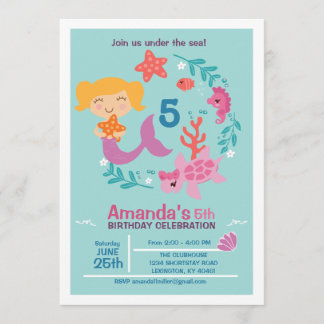 Einladung von Littel Mermaid Birthday Party