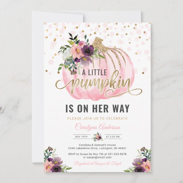 Einladung von Little Pumpkin Baby Shower - 12x18 (Vorderseite)