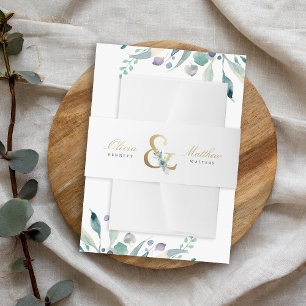 Einladung von Luxe Floral Ampersand Wedding Monogr Einladungsbanderole