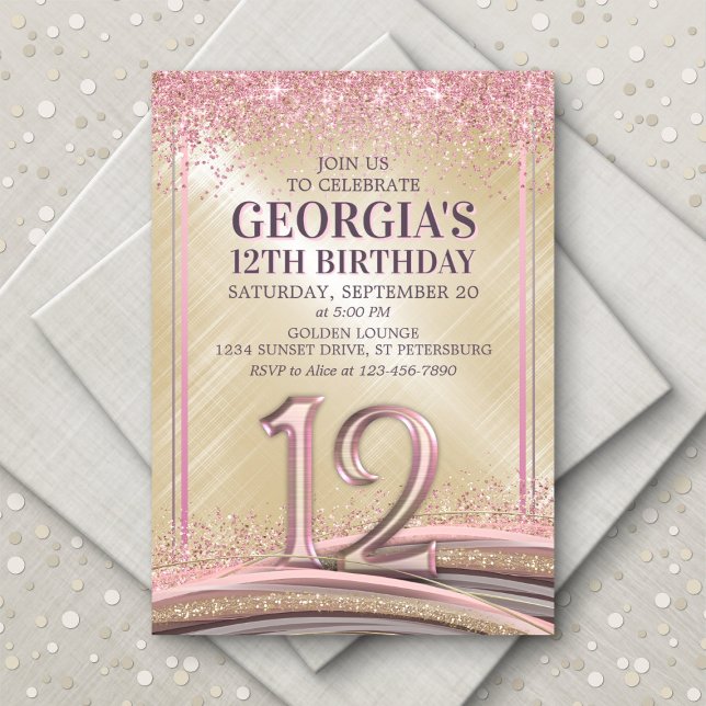 Einladung von Mädchen zum 12. Geburtstag (Von Creator hochgeladen)