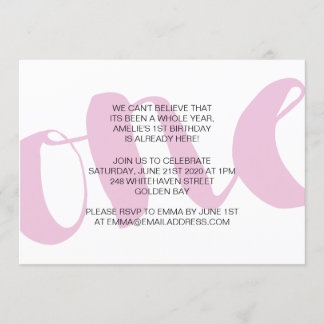 Einladung von Mädchen zum ersten Geburtstag