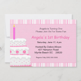 Einladung von Mädchen zum ersten Geburtstag