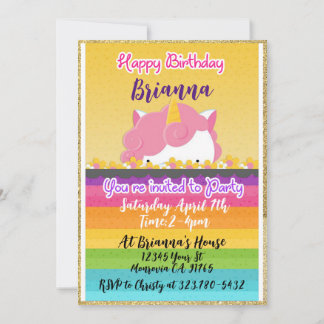 Einladung von Magical Rainbow Unicorn
