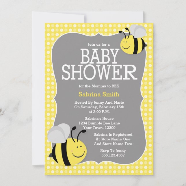 Einladung von Mami zu Bee Baby Shower (Vorderseite)