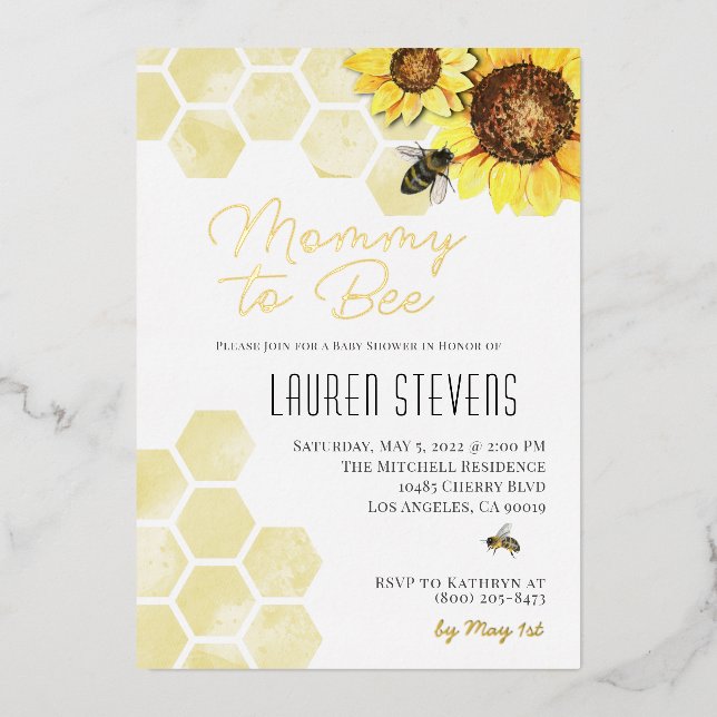 Einladung von Mami zu Bee Baby Shower (Vorderseite)