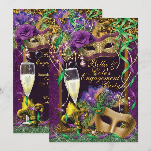 Einladung von Mardi Gras zu einem Engagement (Vorne/Hinten)