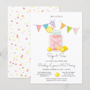 Einladung von Mason Jar zur Babydusche