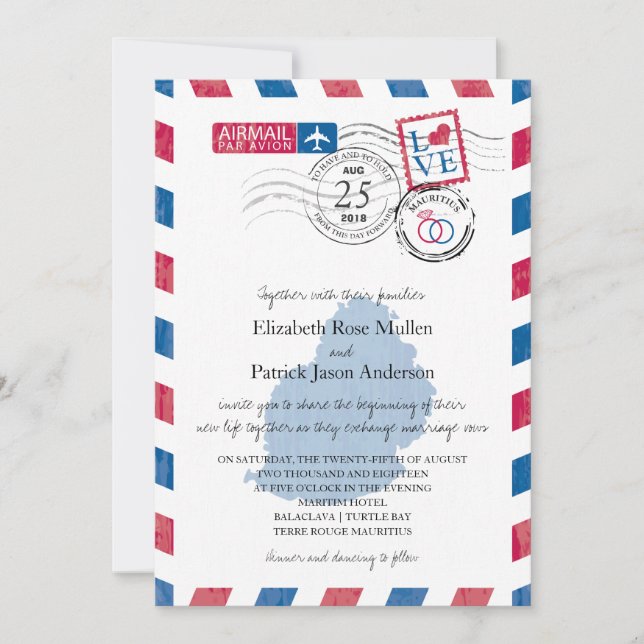Einladung von Mauritius Airmail (Vorderseite)