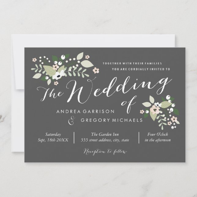 Einladung von Meadow Blooms Hochzeiten (Vorderseite)