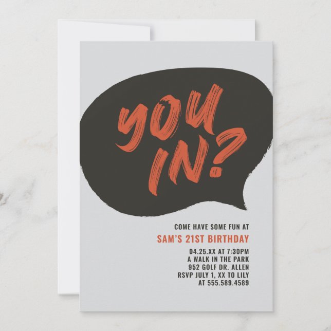 Einladung von Mens Birthday (Vorderseite)