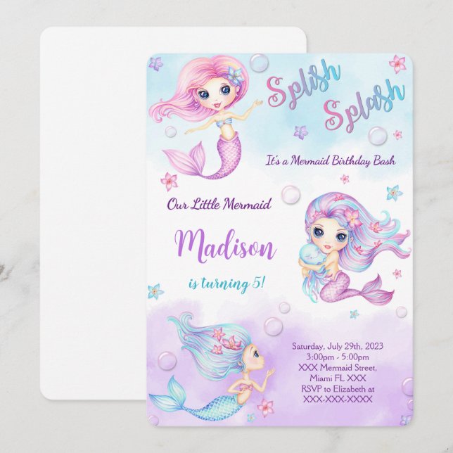 Einladung von Mermaid (Vorne/Hinten)