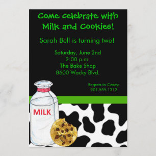 Einladung von Milch und Cookies
