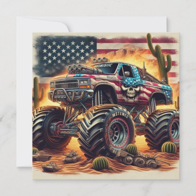 EINLADUNG VON MONSTER TRUCK (Vorderseite)