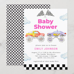 Einladung von Monster Truck Girl Babydusche
