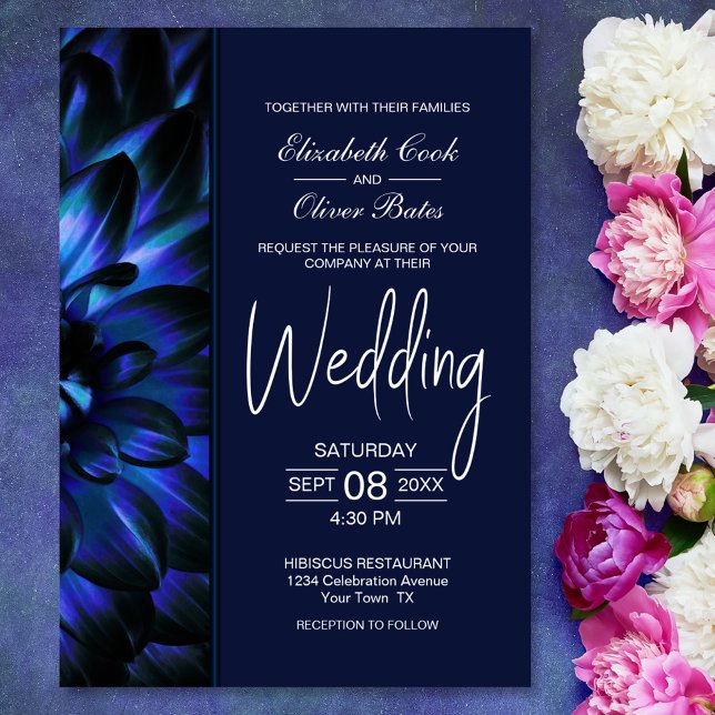 Einladung von Moody Blue Floral Wedding (Von Creator hochgeladen)