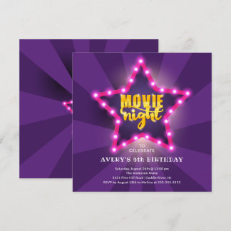 Einladung von Movie Star Birthday