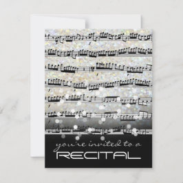 Einladung von Musiknoten in Schwarz-Weiß-Erwägung