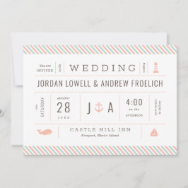 Einladung von Nautical Invite Pastel Beach Hochzei