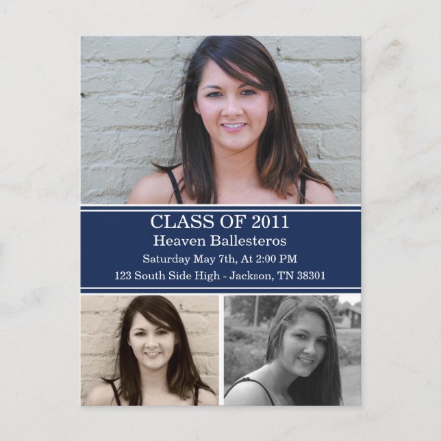 Einladung von Navy-Abschluss-Klasse (Vorderseite)