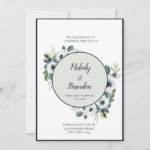Einladung von Navy Blue und Sage