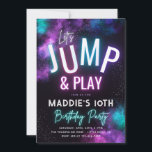 Einladung von Neon Jump | Trampolin-Party<br><div class="desc">Neon Jump Geburtstagsparty Einladung. Bereit,  von dir personalisiert zu sein!</div>