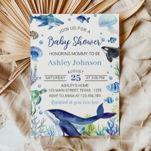 Einladung von Ocean Animal Boy Baby Shower